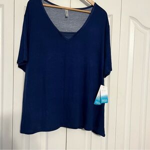 NWT Jockey Deep Blue V-Neck Short Sleeve Sleep Shirt Size 2X